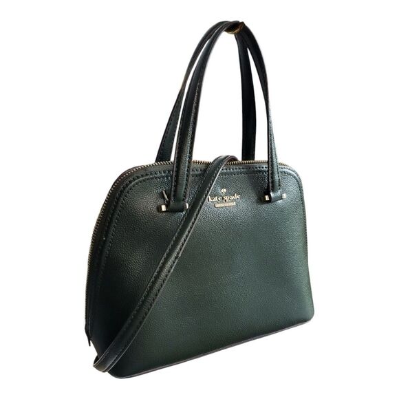 Kate Spade Patterson Drive Dome Satchel Purse Handbag Crossbody Strap Dark Green - Picture 4 of 17